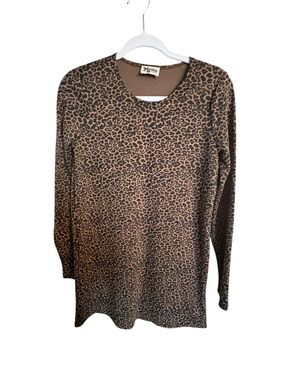 Show Me Your Mumu Leopard Print Long Sleeve Mini Dress XS